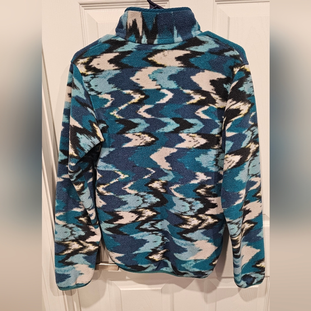 **Rare** Patagonia Women's Synchilla Snap-T Fleece Blue Cream Aztec--Size Small - Picture 2 of 8
